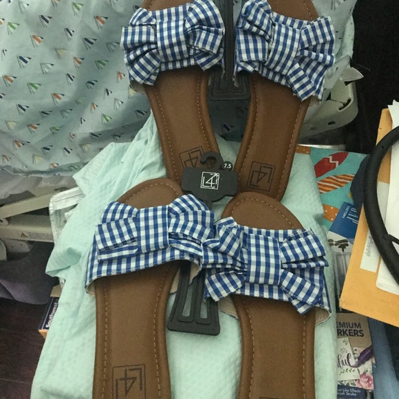 Sandals blue/white buffalo checkered - Picture 2 of 6